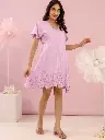 Lavanya Lilac Cotton Embroidered Cut Work Dress_2.webp