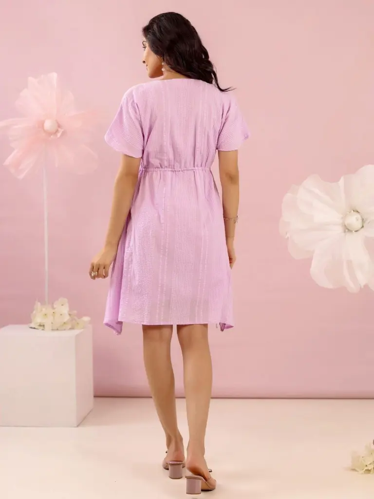 Lavanya Lilac Cotton Embroidered Cut Work Dress_3.webp