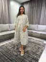 Light Green Pure Cotton Floral Printed Flared Kurta