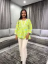 Lemon Breeze Printed Cotton Top