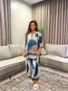 Azure Wave Paper Silk Co-Ord Set