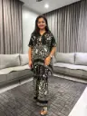 Midnight Bloom Gazzi Silk Co-Ord Set