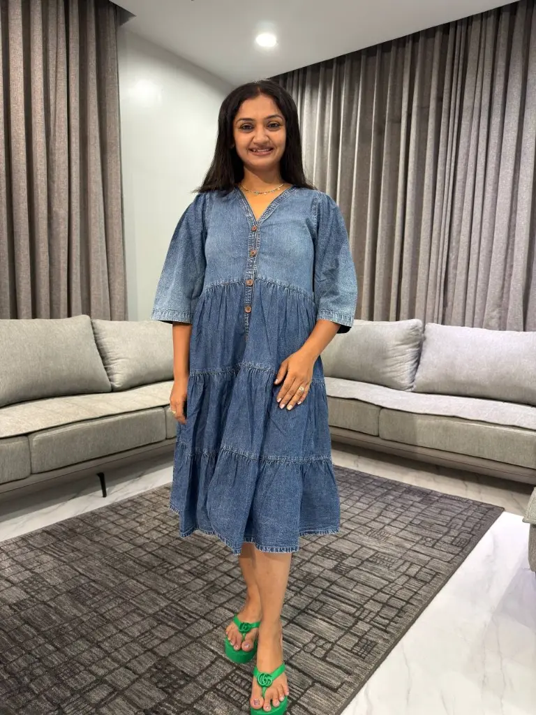 Urban Breeze Denim Tier Dress