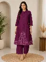 Royal Plum Flex Cotton 2-Piece Co-Ord Set