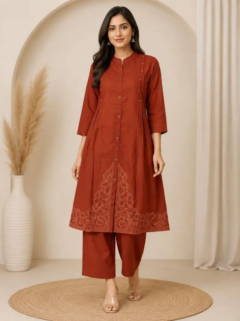 Rust Bloom Flex Cotton Co-Ord Set
