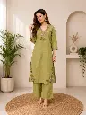 Olive Blossom Flex Cotton Co-Ord Set