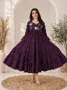 Royal Plum Tiered Cotton Maxi Dress