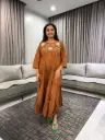 Cinnamon Flare Cotton Dress