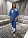 Azure Bloom Premium Flex Cotton Co-Ord Set