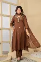 Mocha Elegance Mull Cotton Suit Set