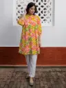 Multicolor Pure Cotton Floral Printed A-Line Tunic