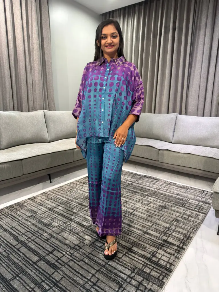 Twilight Orbit Premium Viscose Santoon Co-ord Set
