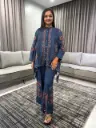 Midnight Mosaic Viscose Santoon Co-Ord Set