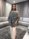 Retro Polka Dot Viscose Muslin Tunic