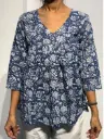 Royal Blue Floral Embroidered Cotton Dress
