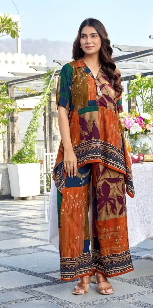 Sunset Mosaic Gazzi Silk Co-Ord Set