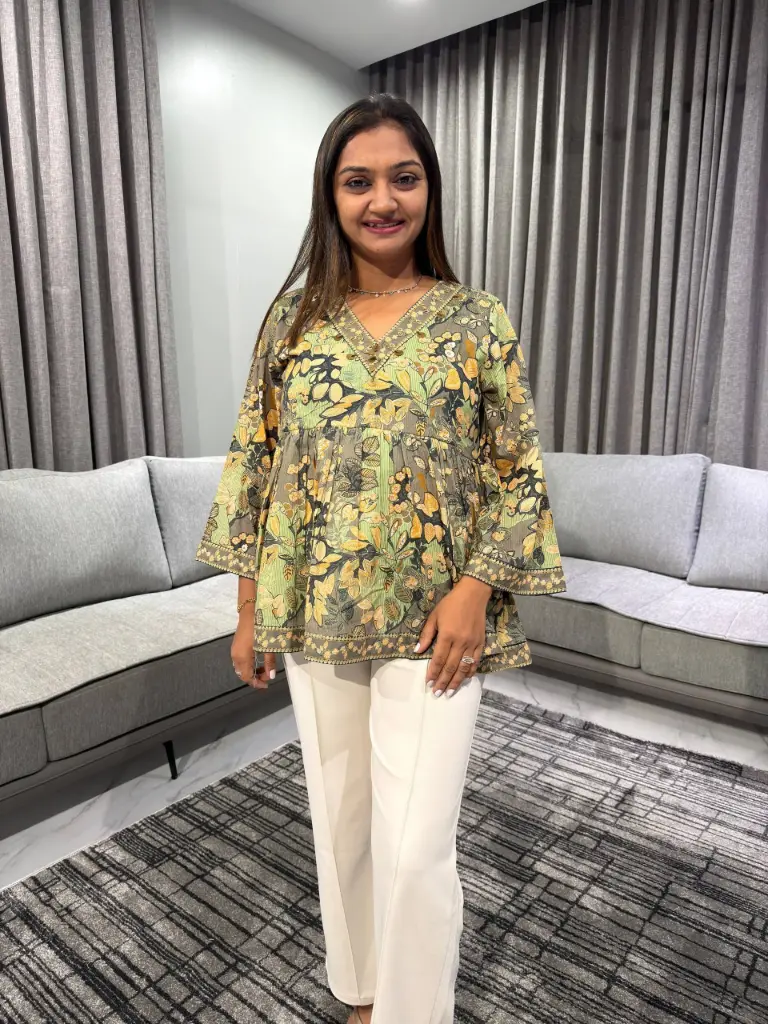 Botanical Bloom Mull Cotton Top