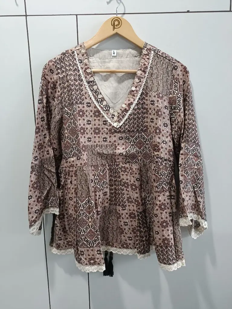 Vintage Mosaic Mull Cotton Top