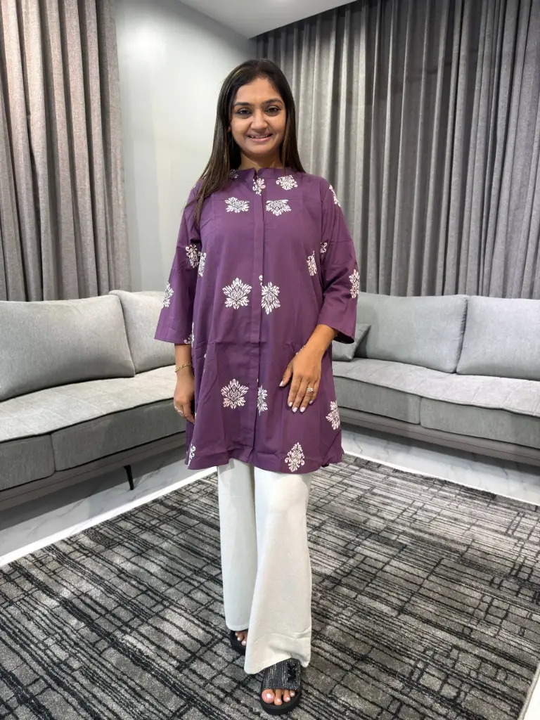 Lavender Bloom Cotton Tunic