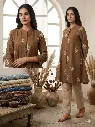 Cocoa Charm Printed Cotton Tunic