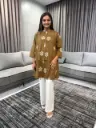 Cocoa Charm Printed Cotton Tunic