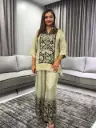 Sage Bloom Muslin Silk Co-Ord Set