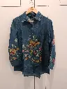 Ocean Bloom Muslin Silk Shirt Top