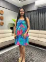 Multicolor Pure Cotton Floral Printed A-Line Tunic