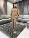Taupe Paisley Crepe Co-ord Set