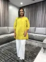Sunshine Yellow Pure Cotton Embroidered Tunic