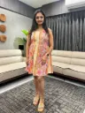Multicolor Pure Cotton Floral Printed A-Line Tunic