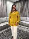 Mustard Gold Natural Crepe Designer Shirt