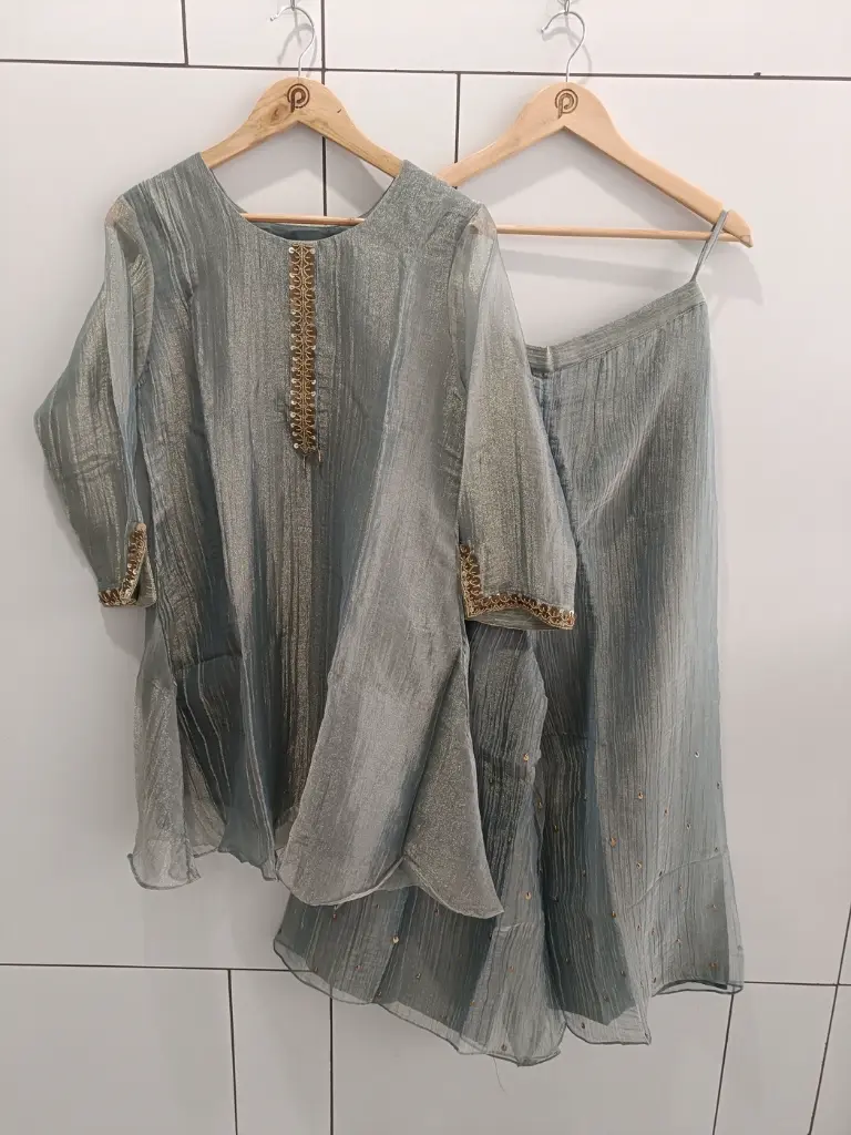 Frost Blue Crush Shimmer Designer Co-ord Set