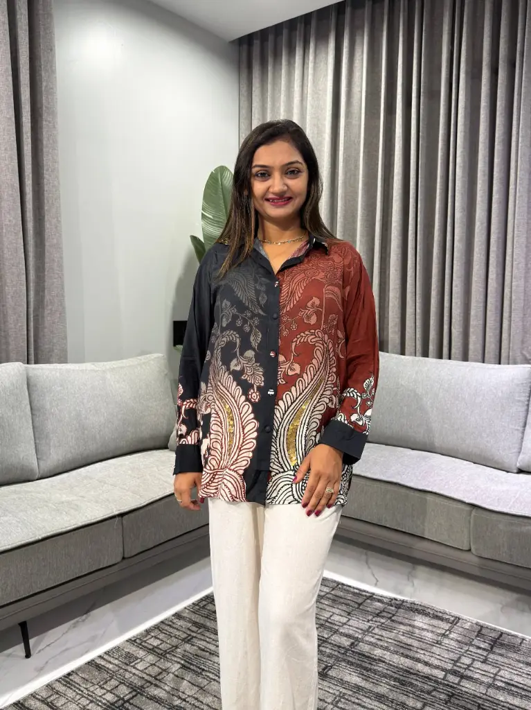 Midnight Maroon Viscose Muslin Designer Shirt