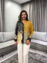 Ebony Mustard Viscose Muslin Designer Shirt
