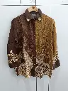 Mocha Caramel Viscose Muslin Designer Shirt