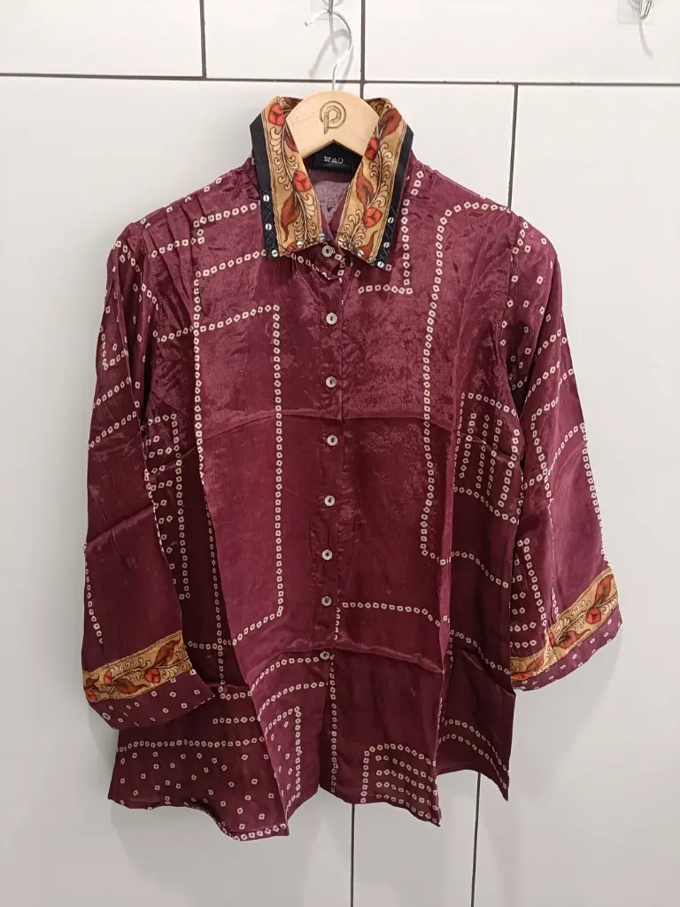 Royal Wine Natural Crepe Designer Shirt