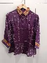 Royal Violet Geometric Natural Crepe Shirt