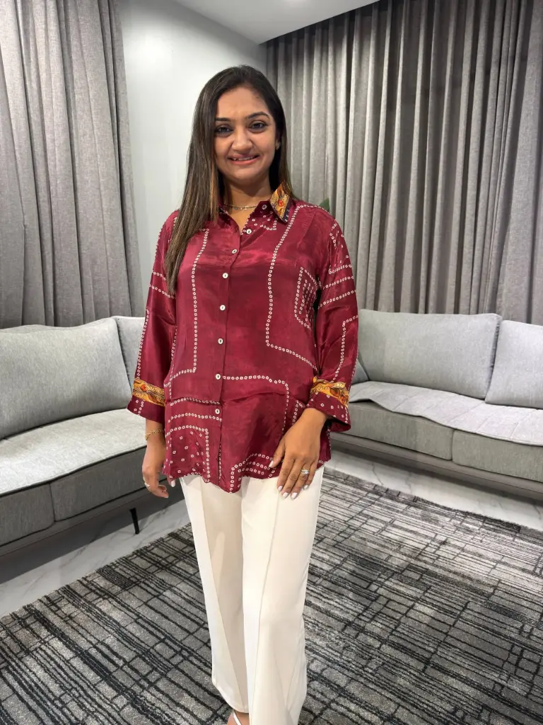 Ruby Maze Natural Crepe Shirt