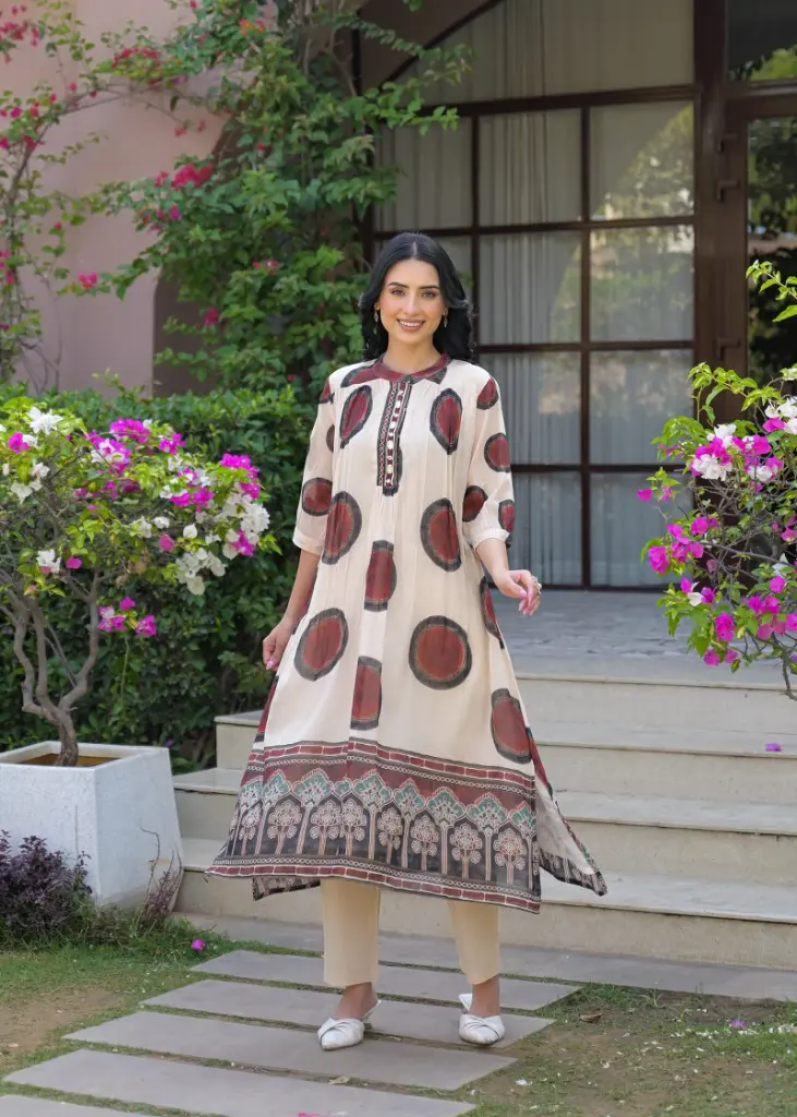 Ivory Bloom Mull Cotton Kurta Set