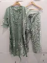 Sage Bloom Premium Cotton 3-Piece Kurta Set