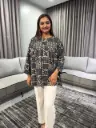 Monochrome Mosaic Pure Cotton Top