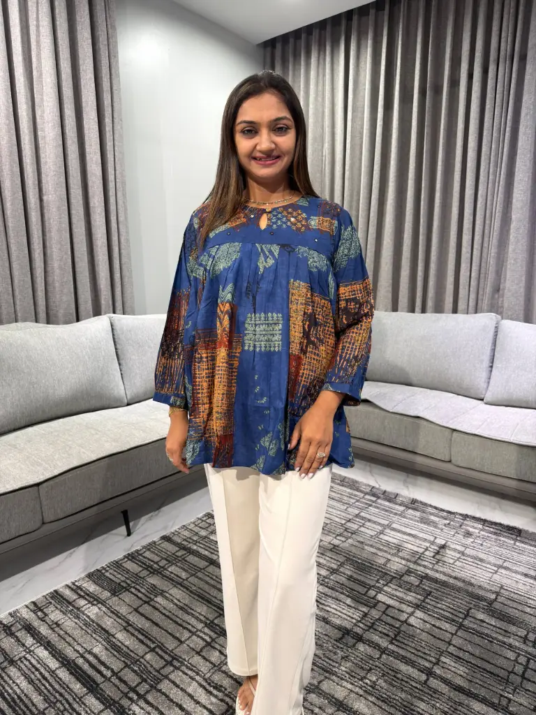Indigo Artisan Pure Cotton Top