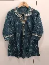 Teal Bloom Pure Cotton Tunic