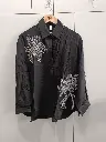 Midnight Bloom Oversized Linen Shirt