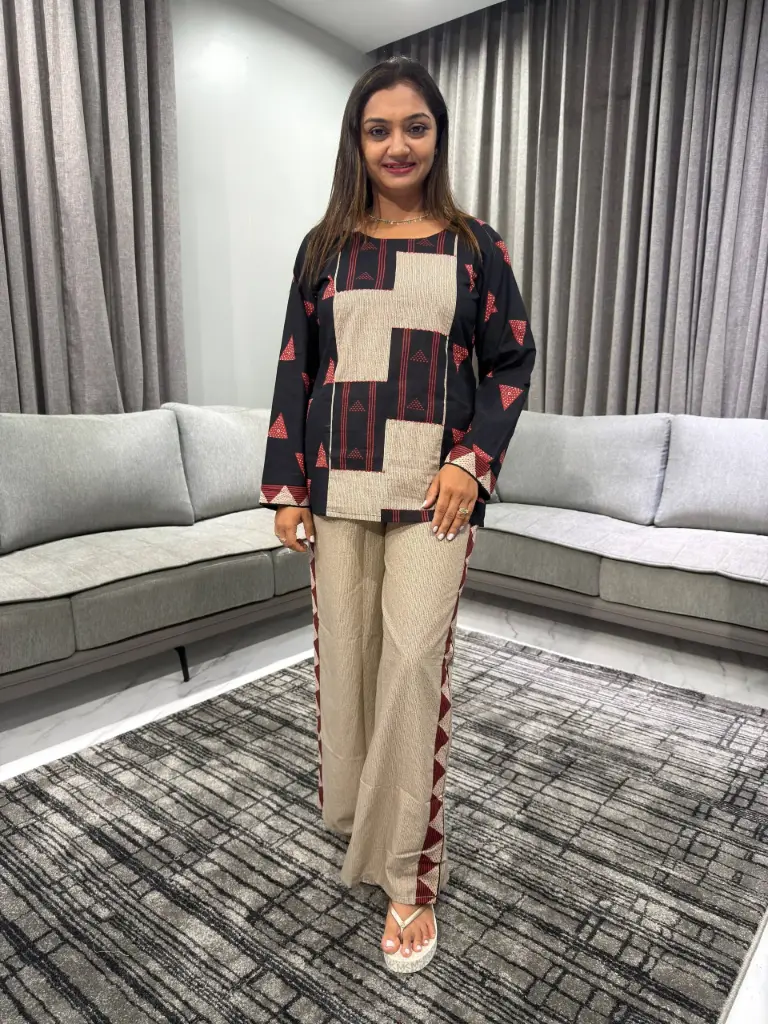Geometric Grace Pure Cotton Co-ord Set