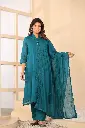 Teal Blossom Pure Cotton 3-Piece Suit Set