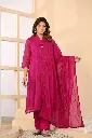Fuchsia Blossom Pure Cotton 3-Piece Suit Set