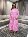 Pink Paisley Printed Pure Cotton Anarkali Kurta