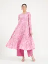 Pink Paisley Printed Pure Cotton Anarkali Kurta
